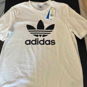 NWT Adidas Mens Small White Trefoil T Shirt